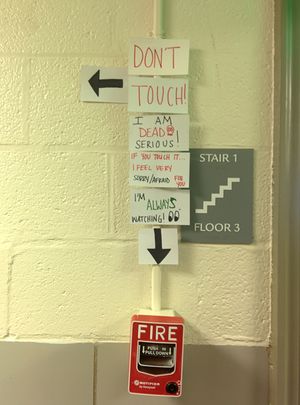 The infamous fire alarm.